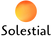 Solestial logo with a gradient orange sun and black text on a white background